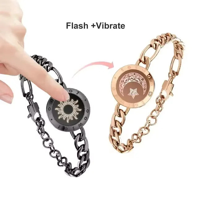 TouchBond Love Bracelet - Figaro Black Gold